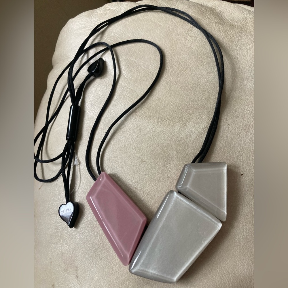 ZSISKA Mauve & Grey Reflection Necklace